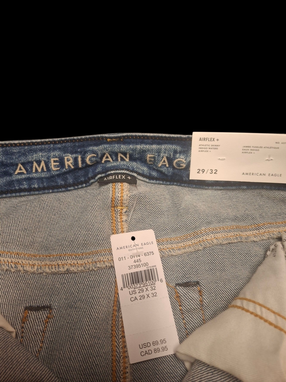 American Eagle Outfitters Men's Light Blue Athletic Skinny Jeans.